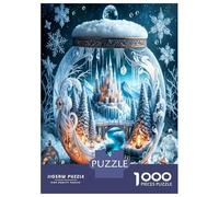 Snow Globe Castle 1000 Pezzi Puzzle Classico Winter Wonderland Magic Set Puzzle Cartone Spesso - Ragazzi 12-18 Anni, Allenamento Logico, Ottimo Regalo Per Gli Amanti Dei Puzzle 38x26cm/1000pcs