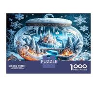 Snow Globe Castle 1000 Pezzi Set Puzzle Winter Wonderland Magic Puzzle Premium Cartone Robusto - Puzzle Coppia Ultra Difficile, Top Valutato, Regalo Natale Perfetto Per Tutti 38x26cm/1000pcs