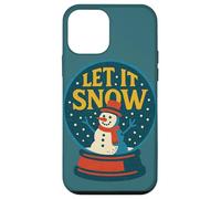 Snow Globe Let it Snow pupazzo di neve illustrazione Natale Custodia per iPhone 12 mini
