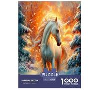 Snow Horse 1000 Pezzi Puzzle Classici Per Adulti E Bambini A Partire Da 12 Anni Giochi Educativi Giocattoli Sfida Impossibile - Regalo Per Amore E Amico 38x26cm/1000pcs