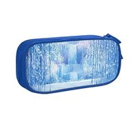 Snow Ice World, astuccio per matite, trucchi, gioielli, portatile, da viaggio, nero, Blu, Taglia unica, Astuccio portamatite