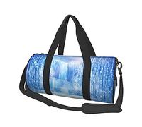 Snow Ice World - Borsone rotondo da viaggio, con stampa, per palestra, fitness, allenamento, colore: nero, taglia unica, Nero , Taglia unica