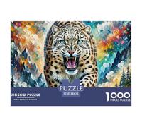 Snow Leopard 1000 Pezzi Puzzle Gioco Di Famiglia Creativo Jigsaw Puzzle Sfida Colore Per Regali Di Viaggio, Presente 38x26cm/1000pcs