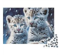 Snow Leopard Cubs Puzzle Per Adulti 1000 Pezzi Adulti E Ragazzi Intrattenimento Creativo Puzzle Molto Difficile Top Valutati Stimolo Cognitivo Cartone Premium 70x50cm/1000pcs