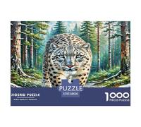 Snow Leopard Jigsaw Puzzle Impossibili 1000 Pezzi Decorazione Per La Casa. Rilassamento E Intelligence Per Adulti E Ragazzi Da 14 Anni 38x26cm/1000pcs