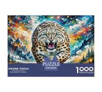 Snow Leopard Jigsaw Puzzle Impossibili 1000 Pezzi Decorazione Per La Casa. Rilassamento E Intelligence Per Adulti E Bambini Da 12 Anni 38x26cm/1000pcs