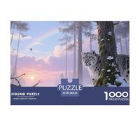 Snow Leopard Jigsaw Puzzle Impossible 1000Pcs Wildlife Decorazione Per La Casa. Giochi Rilassamento E Intelligence Per Adulti E Ragazzi Da 14 Anni 38x26cm/1000pcs