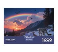 Snow Leopard Jigsaw Puzzle Impossible 1000Pcs Wildlife Decorazione Per La Casa. Rilassamento E Intelligence Per Adulti E Ragazzi Da 14 Anni 70x50cm/1000pcs