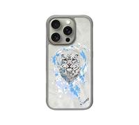 (Snow Leopard, Multicolor) For iPhone 16 Pro Max Case Embroidery Pattern Anti-Scratch Phone Cover - Snow Leopard