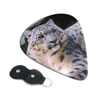 Snow Leopard - Plettri per chitarra, 6 pezzi, stampa fronte/retro, adatti per chitarre acustiche, elettriche e bassi, inclusi 0,46 mm, 0,71 mm, 0,96 mm