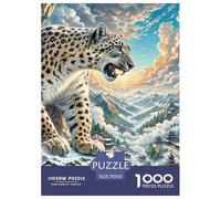 Snow Leopard Pouncing on Cliff 1000 Pezzi Puzzle Regalo Creativo Per Il Relax Animal Per Adulti E Bambini Dai 14 Qualità Premium Sfide Extra Divertenti Intrattenimento Creativo 70x50cm/1000pcs