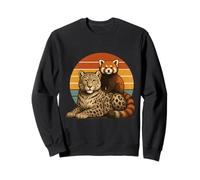 Snow Leopard Red Panda Retro Tramonto Wildlife Coppia Felpa