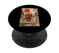 Snow Leopard Samurai Warrior Japanese Vintage Graphic Humor PopSockets PopGrip Adesivo