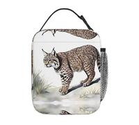 Snow Lynx Stride - Borsa termica per il pranzo per uomini e donne, design con stampa completa, riutilizzabile, a prova di perdite, grande capacità, per lavoro, scuola, ufficio, viaggi, picnic, con