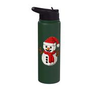 Snow Man Block Building Master Builder Mattone Natale Stainless Steel Insulated Water Bottle