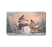 Snow Man - Tappetino scolapiatti per bancone della cucina, tappetino scolapiatti in gomma assorbente cardinale invernale, tappetino scolapiatti in pelle sintetica per proteggere il bancone della