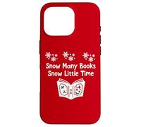 Snow Many Books Snow Little Time Reading Christmas Book Club Custodia per iPhone 16 Pro