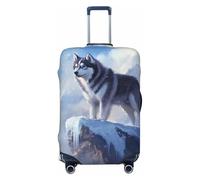 Snow Mountain Alaskan Sled Dog Travel Luggage Covers - Copertura elastica per valigie da 45,7 a 81,7 cm, Nero , L