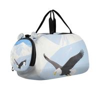 Snow Mountain Bird - Borsone da palestra con scomparto per scarpe, leggero, per ragazzi e ragazze