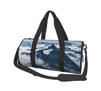 Snow Mountain, borsone rotondo da viaggio, con stampa, borsa da palestra, fitness, allenamento, nero, taglia unica, Nero , Taglia unica