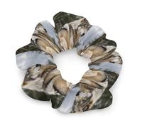 Snow Mountain - Elastici per capelli da donna, con lupo selvatico, nessun danno, morbidi elastici per capelli con motivi stampati alla moda, fasce per capelli in raso per coda di cavallo, chignon