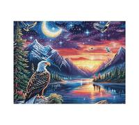 Snow Mountain Landscape Bald Eagle Rompicapo 500 Pezzi Puglia Per Adulti Cartone Spesso Resistente Per Tempo Libero E Passatempo Da Passatempo Con Poster Incluso Top Vendita 500 PCS/52×38cm