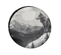 Snow Mountain Lone Wolf - Copertura per ruota di scorta Oxford da 91,4 cm, accessori da viaggio, impermeabile, antipolvere, per camper, jeep, SUV, camper