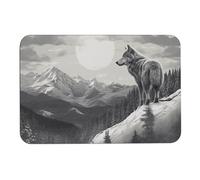Snow Mountain Lone Wolf Diatome, tappetini da bagno assorbono umidità e sporco, con retro in gomma antiscivolo, adatto sotto la porta, per pavimento del bagno, vasca, doccia, lavandino