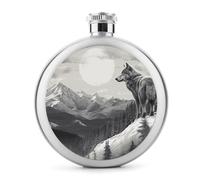 Snow Mountain Lone Wolf - Fiaschetta per liquori, in acciaio inox, a tenuta stagna, portatile, per esterni, campeggio, viaggi, regali