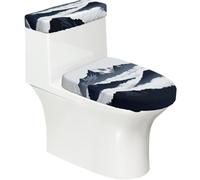 Snow Mountain Peak - Set di 2 copriwater elastici per bagno, morbidi e lavabili, a forma di U, decorazione per WC