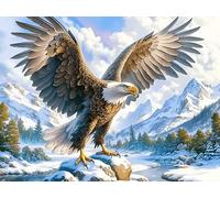 Snow Mountain River Bald Eagle Puzzle 1000 Pezzi Per Regalo Di Laurea Magistrale Cartone Di Alta Qualità Luminous Enchanted Beasts Per Decorazione Studio Stampa Ad Alta Definizione Edizione Esclusiva