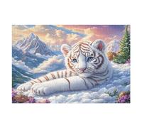 Snow Mountain White Tiger Puzzle 1000 Pezzi Per Famiglia E Amici Snow Pine Peak Rompicapo Relax Pressione Ridotta Giochi Da Tavolo Per Serate in Compagnia Regalo Natale 2025 1000 PCS