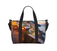 Snow Mountain Wild Wolf - Borsa da viaggio impermeabile con tracolla regolabile, multi-scomparto per palestra, viaggi, attività all'aperto, Positano Tramonto Mare, Taglia unica