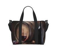 Snow Mountain Wild Wolf - Borsa da viaggio impermeabile con tracolla regolabile, multi-scomparto per palestra, viaggi, attività all'aperto, Vino e Barile, Taglia unica