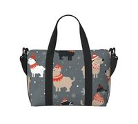 Snow Mountain Wild Wolf - Borsa da viaggio impermeabile con tracolla regolabile, multi-scomparto per palestra, viaggi, attività all'aperto, Natale Carino Cani, Taglia unica
