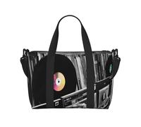 Snow Mountain Wild Wolf - Borsa da viaggio impermeabile con tracolla regolabile, multi-scomparto per palestra, viaggi, attività all'aperto, Dischi in vinile, Taglia unica