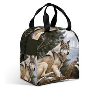 Snow Mountain Wild Wolf Borsa per il pranzo, grande capacità, a prova di perdite, isolata, per donne e uomini, borsa termica portatile per ufficio, viaggi e picnic