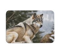 Snow Mountain Wild Wolf Diatome, tappetini da bagno assorbono umidità e sporco, con retro in gomma antiscivolo, adatto sotto la porta, per pavimento del bagno, vasca, doccia, lavandino