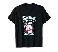 Snow Much Fun Kawaii Snowman Dance Grafica Maglietta