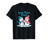 Snow Much Fun Pupazzi di neve inverno Natale Graphic Design Regalo Maglietta
