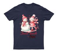 Snow Much Fun Snow Pupazzo di Neve T-Shirt Unisex Regalo Retrò Divertente...