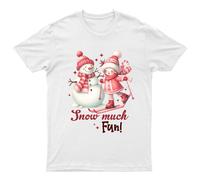 Snow Much Fun Snow Pupazzo di Neve T-Shirt Unisex Regalo Retrò Divertente...