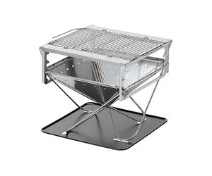 Snow Peak - Braciere con griglia 2 in 1 - Takibi Fire & Grill in Legno - Grigio