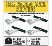 Snow Peak SCT-002 Wapper Bukki Titanium Posate Set x4 Forchetta Cucchiaio Spo...