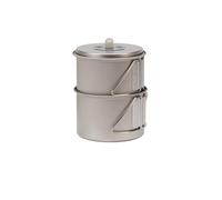 Snow Peak Set da Cucina in Titanio Mini Solo Combo in Titanio, Ultraleggero e Compatto per Campeggio e Zaino in Spalla, Argento, pentola: 10,8 x 13 cm, Tazza: 10,9 x 7,1 cm, stivato: 11 x 13 cm