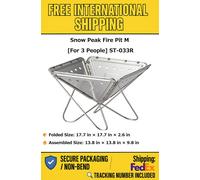 Snow Peak Takibi Fire Pit M ST-033R Japan Outdoor BBQ Grill Acciaio inossidab...