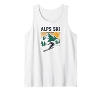 Snow Ski Skiing Vintage Alps High Altitude Vertical Descent Canotta