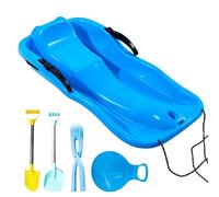 Snow Sleds - Heavy Duty Sledding Board, Multi-Terrain Winter Slide Sledge, High-Speed Smooth Bottom, Top Winter Sports Equipment for Beach, Grass, Iced Sand, 24.8x12.99x3.15 Inches