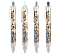 Snow Tiger Mama and Little - Penna a sfera a scatto con liquido retrattile, regalo personalizzato per uomini e donne, ufficio, lavoro