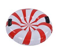 Snow Tube Round Inverno Inverno PVC Anello da sci gonfiabile con 2 manici per lo snowboard esterno bianco rosso resistente a freddo resistente al cuscinetto ad alto carico